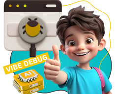 Тестирование & Vibe Debug. Охотники за багами - КИБЕРшкола программирования для детей, компьютерные курсы для школьников, начинающих и подростков - KIBERone г. Сыктывкар